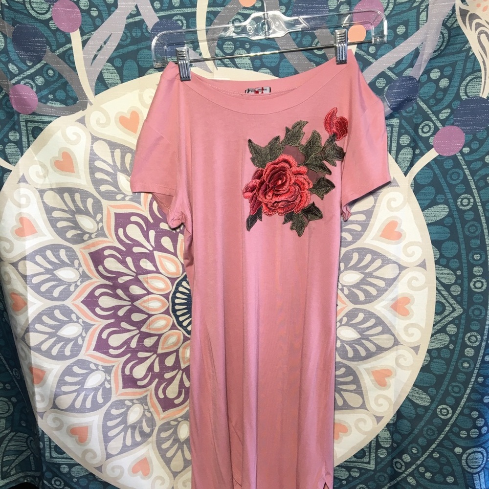 Pink floral dress